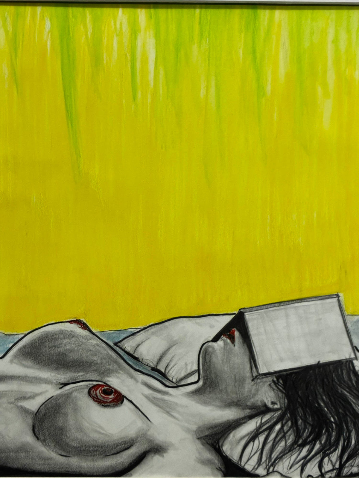Sleepy Little Bookworm – Sensual Inktense Watercolor Nude – 11x14” - Urban Muse & Sultry Hues