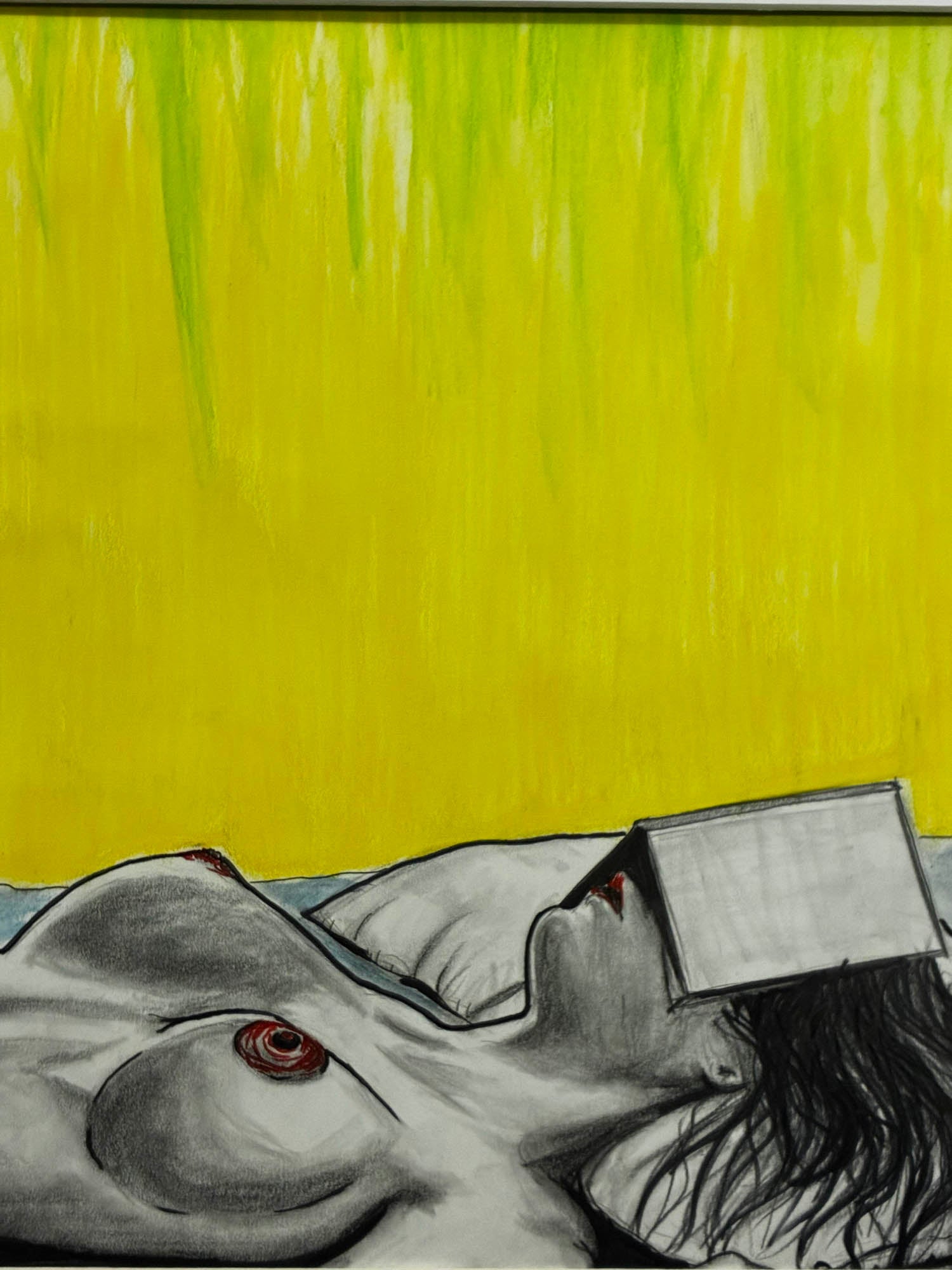 Sleepy Little Bookworm – Sensual Inktense Watercolor Nude – 11x14” - Urban Muse & Sultry Hues