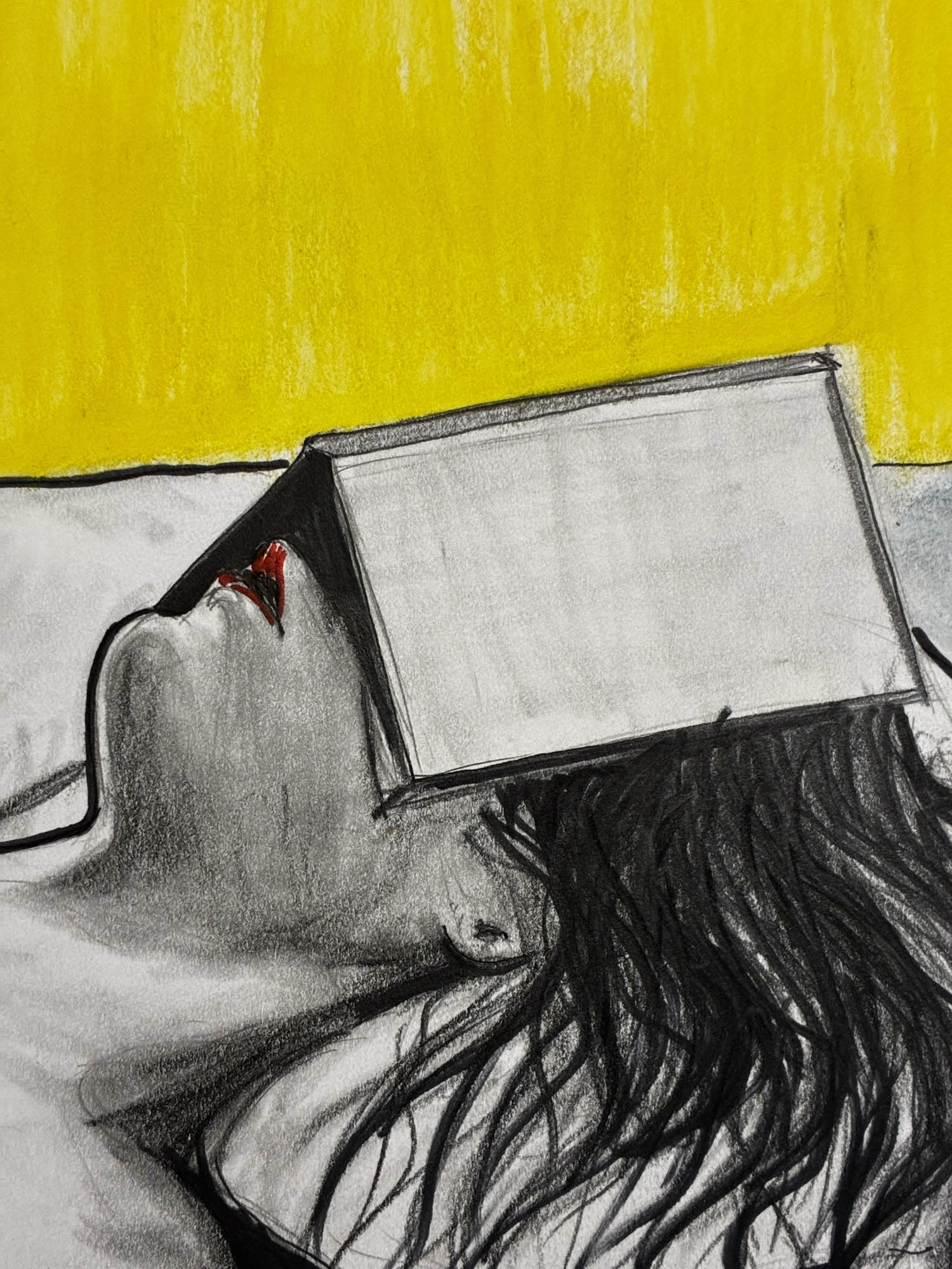 Sleepy Little Bookworm – Sensual Inktense Watercolor Nude – 11x14” - Urban Muse & Sultry Hues