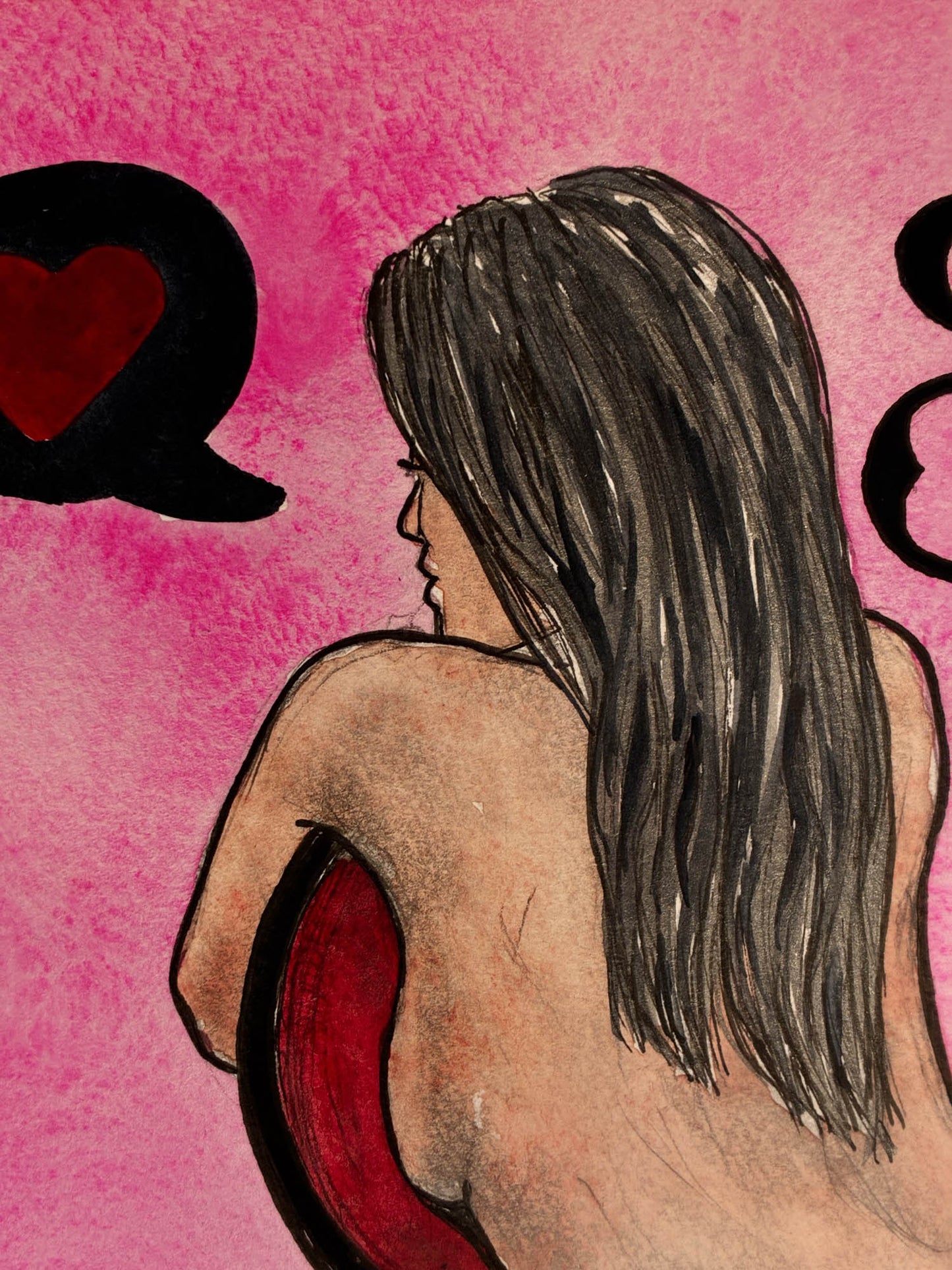 Snack Bar Queen – Sensual Nude Watercolor Pin-Up – 11x14 - Urban Muse & Sultry Hues
