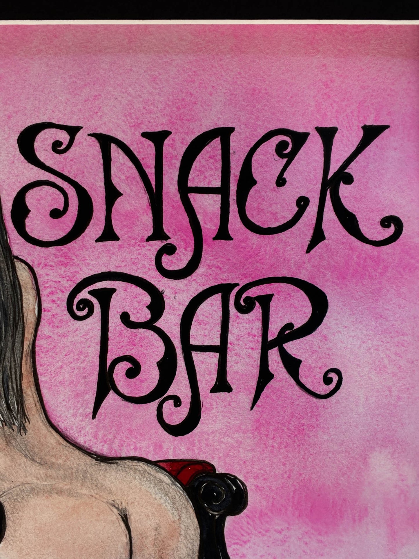 Snack Bar Queen – Sensual Nude Watercolor Pin-Up – 11x14 - Urban Muse & Sultry Hues