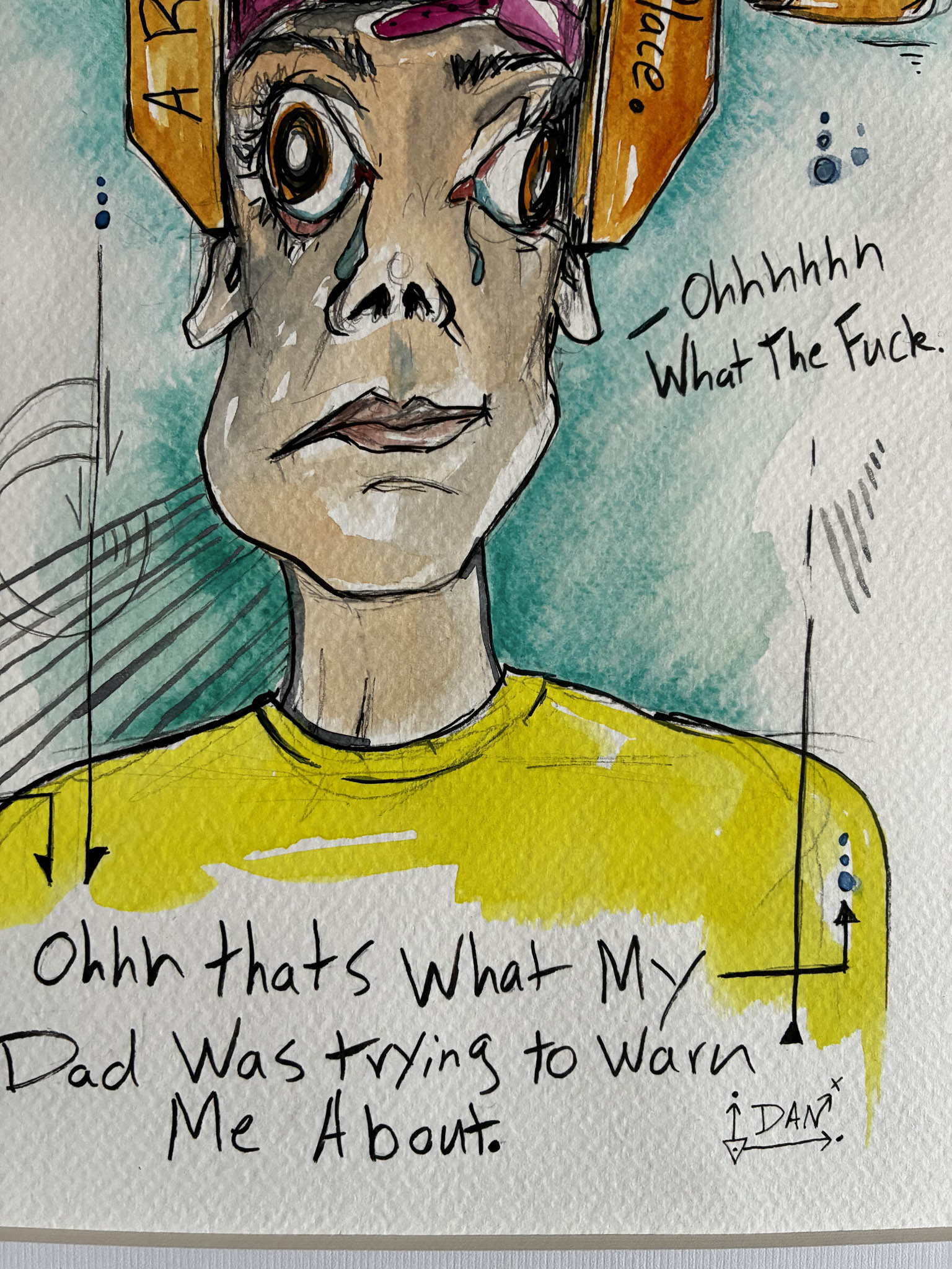 Stuck Between a Rock and a Hard Place Watercolor - Urban Muse & Sultry Hues