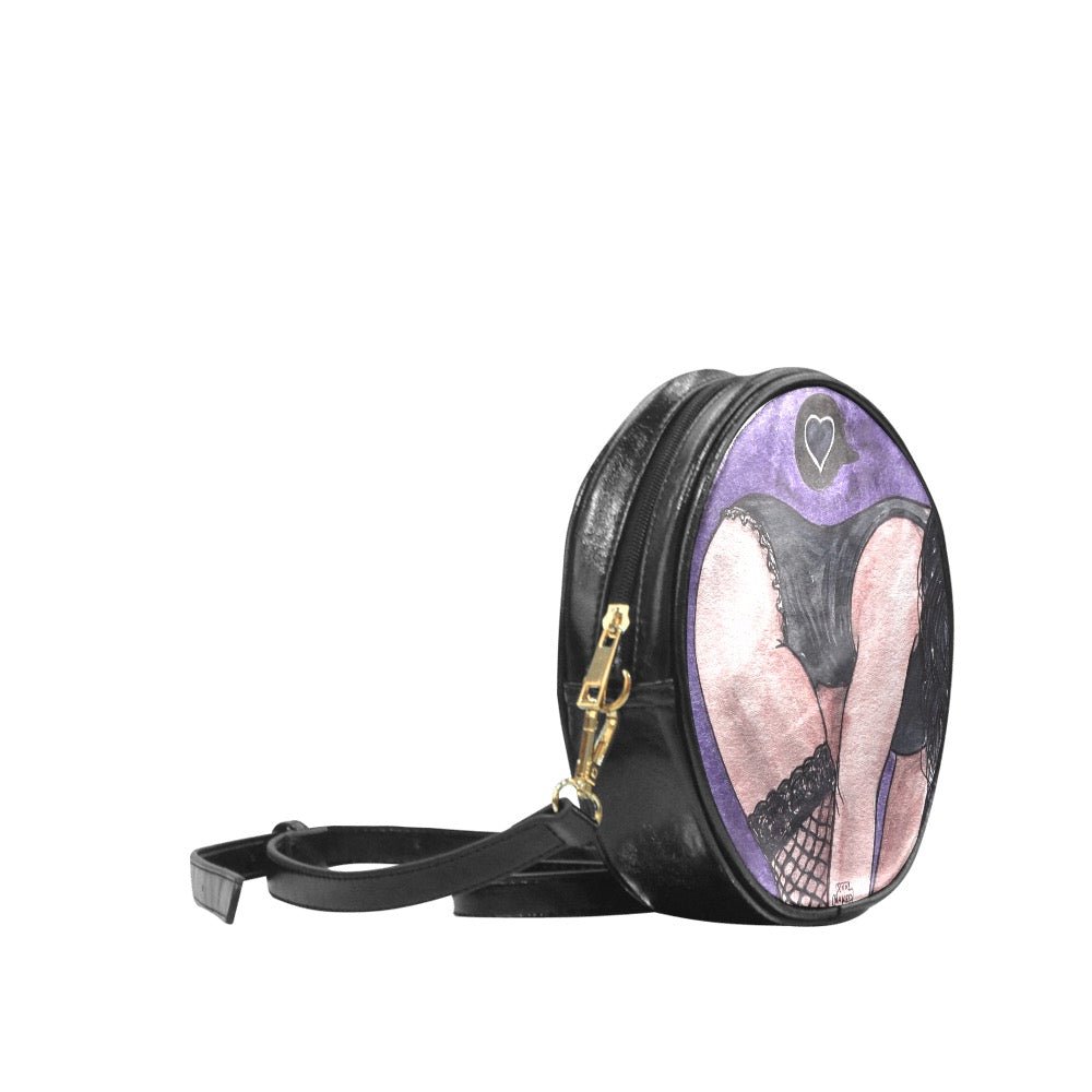 Sultry Purple Booty Babe Round Messenger Bag - Urban Muse & Sultry Hues