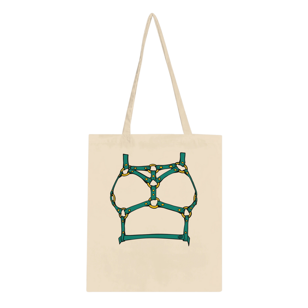 Sultry Teal Harness Straps & Golden Rings – Erotic Bondage Illustration Classic Tote Bag - Urban Muse & Sultry Hues