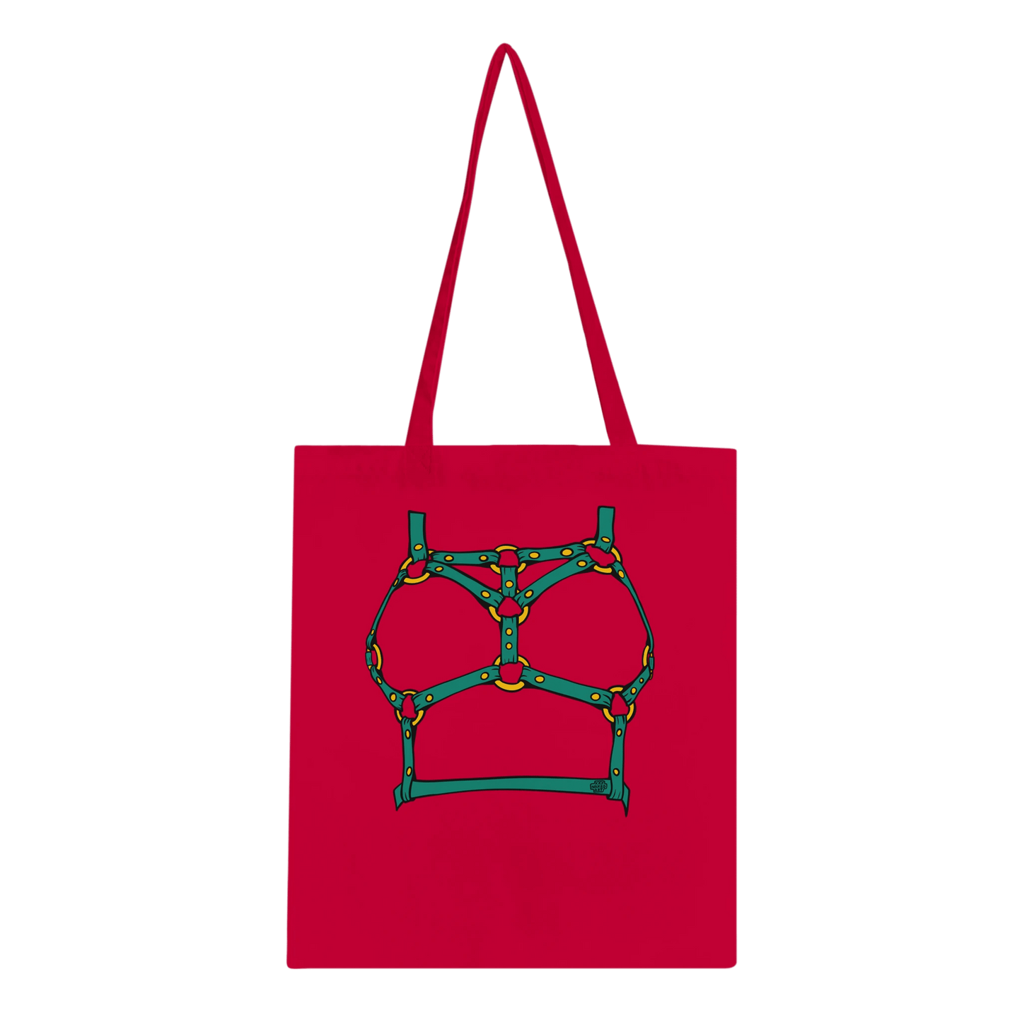Sultry Teal Harness Straps & Golden Rings – Erotic Bondage Illustration Classic Tote Bag - Urban Muse & Sultry Hues