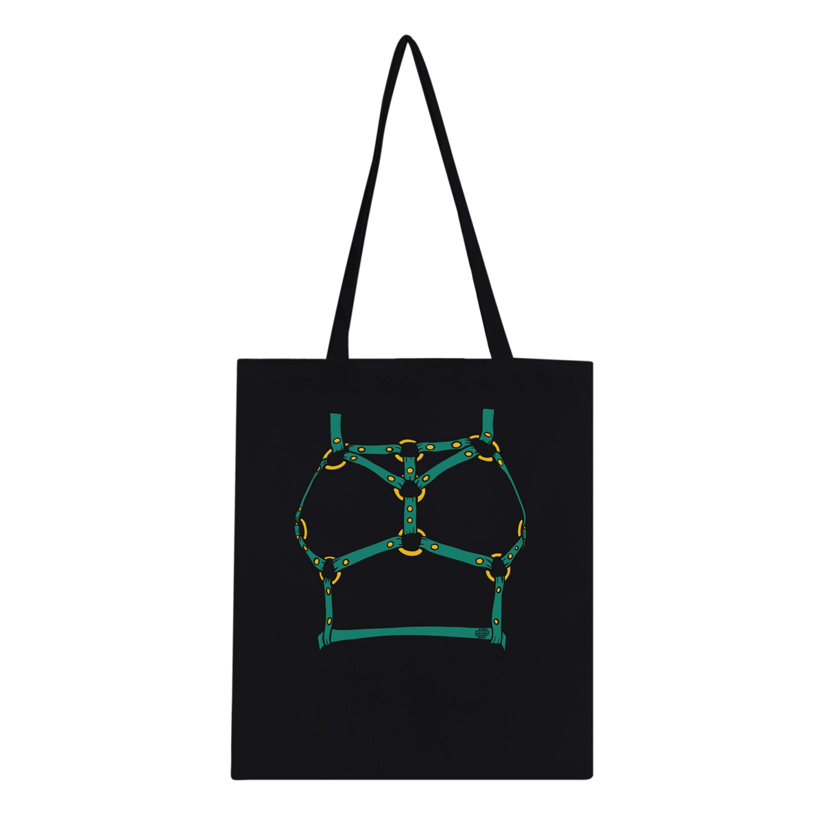 Sultry Teal Harness Straps & Golden Rings – Erotic Bondage Illustration Classic Tote Bag - Urban Muse & Sultry Hues