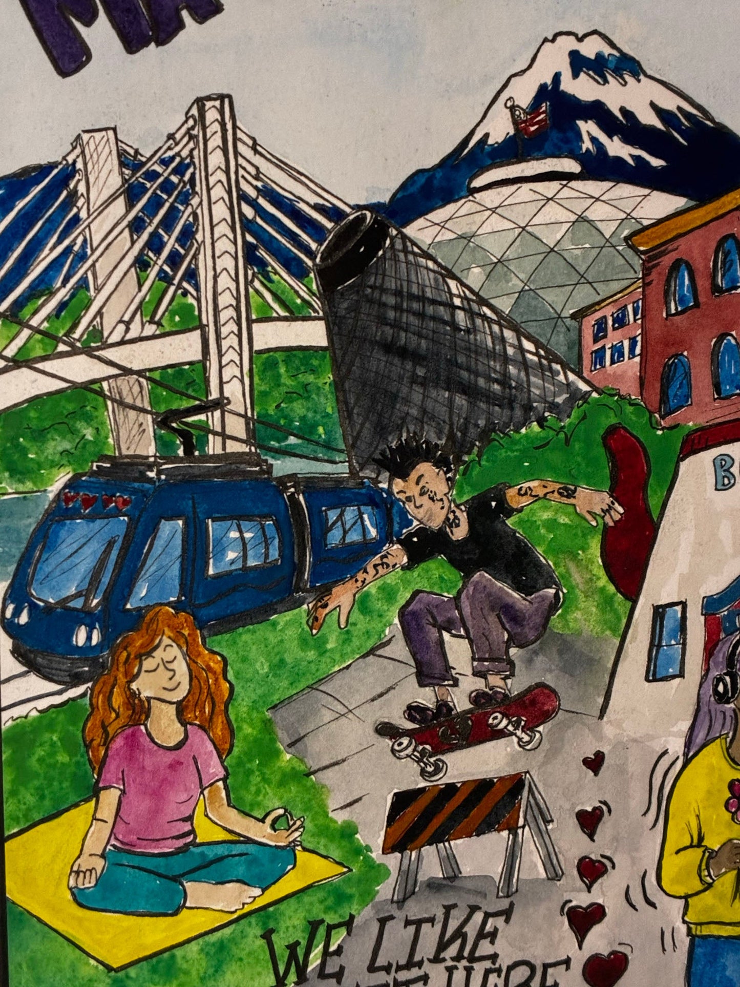Tacoma Matches Your Energy – Vibrant City Watercolor Art - Urban Muse & Sultry Hues