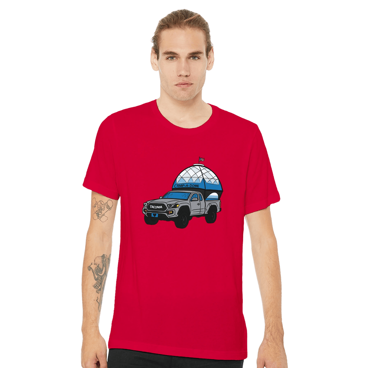 Tacoma WA Humor T-Shirt | Toyota Tacoma Truck & Dome Design | Outdoor Adventure Tee - Urban Muse & Sultry Hues
