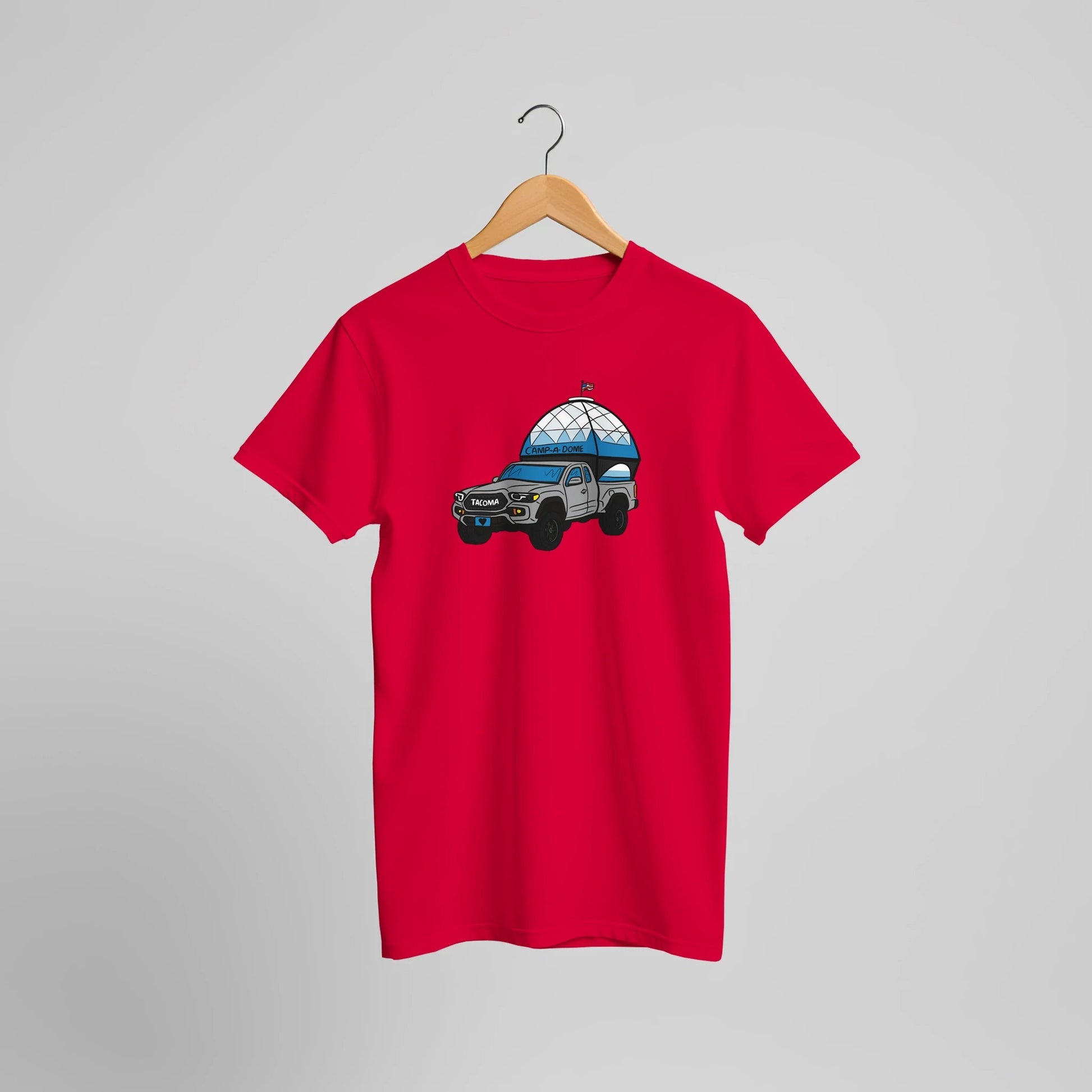 Tacoma WA Humor T-Shirt | Toyota Tacoma Truck & Dome Design | Outdoor Adventure Tee - Urban Muse & Sultry Hues