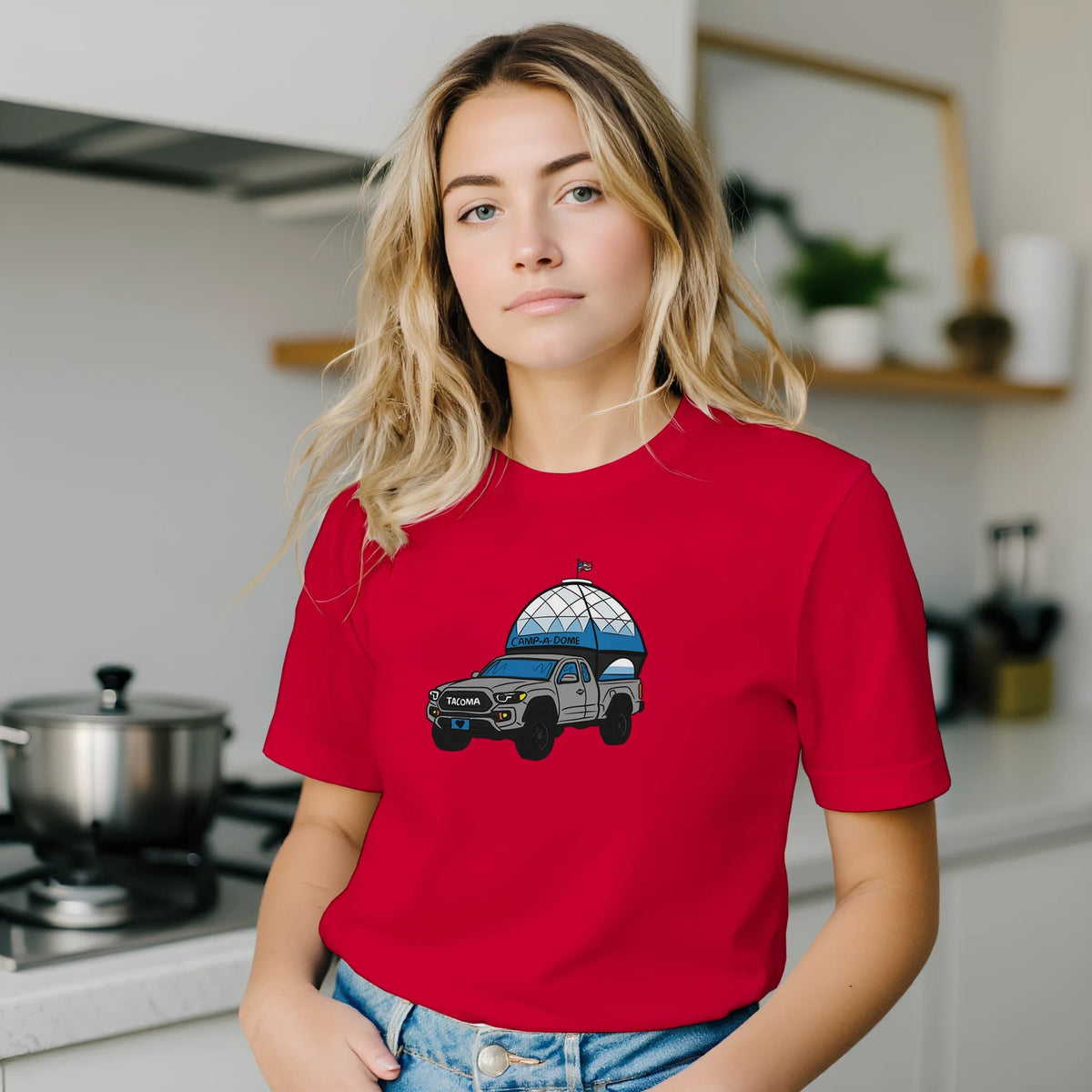 Tacoma WA Humor T-Shirt | Toyota Tacoma Truck & Dome Design | Outdoor Adventure Tee - Urban Muse & Sultry Hues