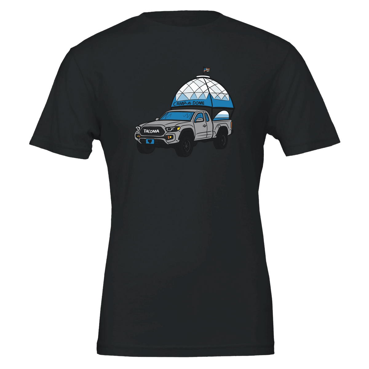 Tacoma WA Humor T-Shirt | Toyota Tacoma Truck & Dome Design | Outdoor Adventure Tee - Urban Muse & Sultry Hues