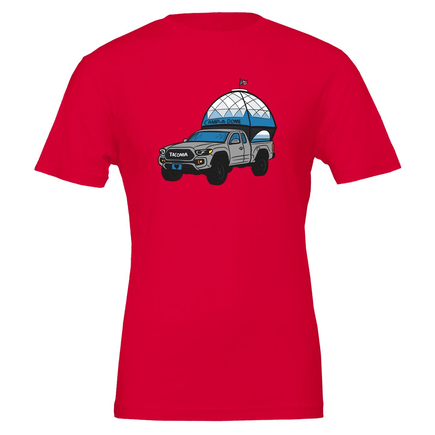 Tacoma WA Humor T-Shirt | Toyota Tacoma Truck & Dome Design | Outdoor Adventure Tee - Urban Muse & Sultry Hues