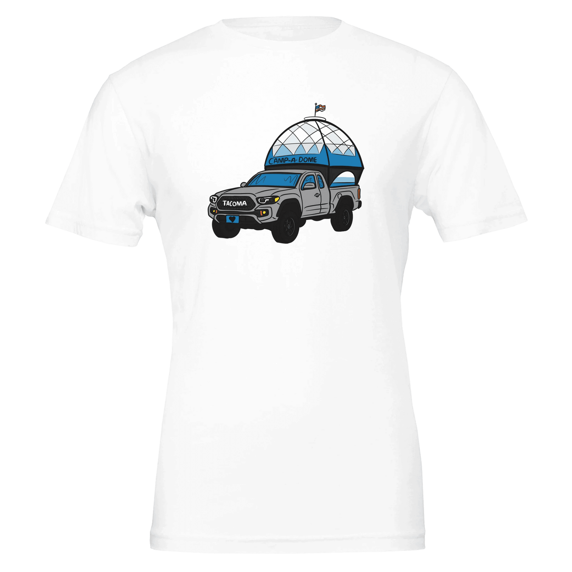 Tacoma WA Humor T-Shirt | Toyota Tacoma Truck & Dome Design | Outdoor Adventure Tee - Urban Muse & Sultry Hues