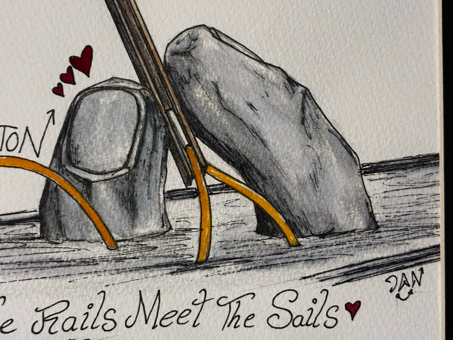 Tacoma “Where the Rails Meet the Sails” – Railroad Sculpture Watercolor Art - Urban Muse & Sultry Hues