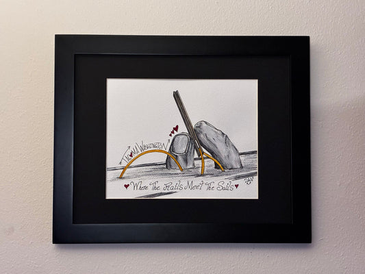 Tacoma “Where the Rails Meet the Sails” – Railroad Sculpture Watercolor Art - Urban Muse & Sultry Hues