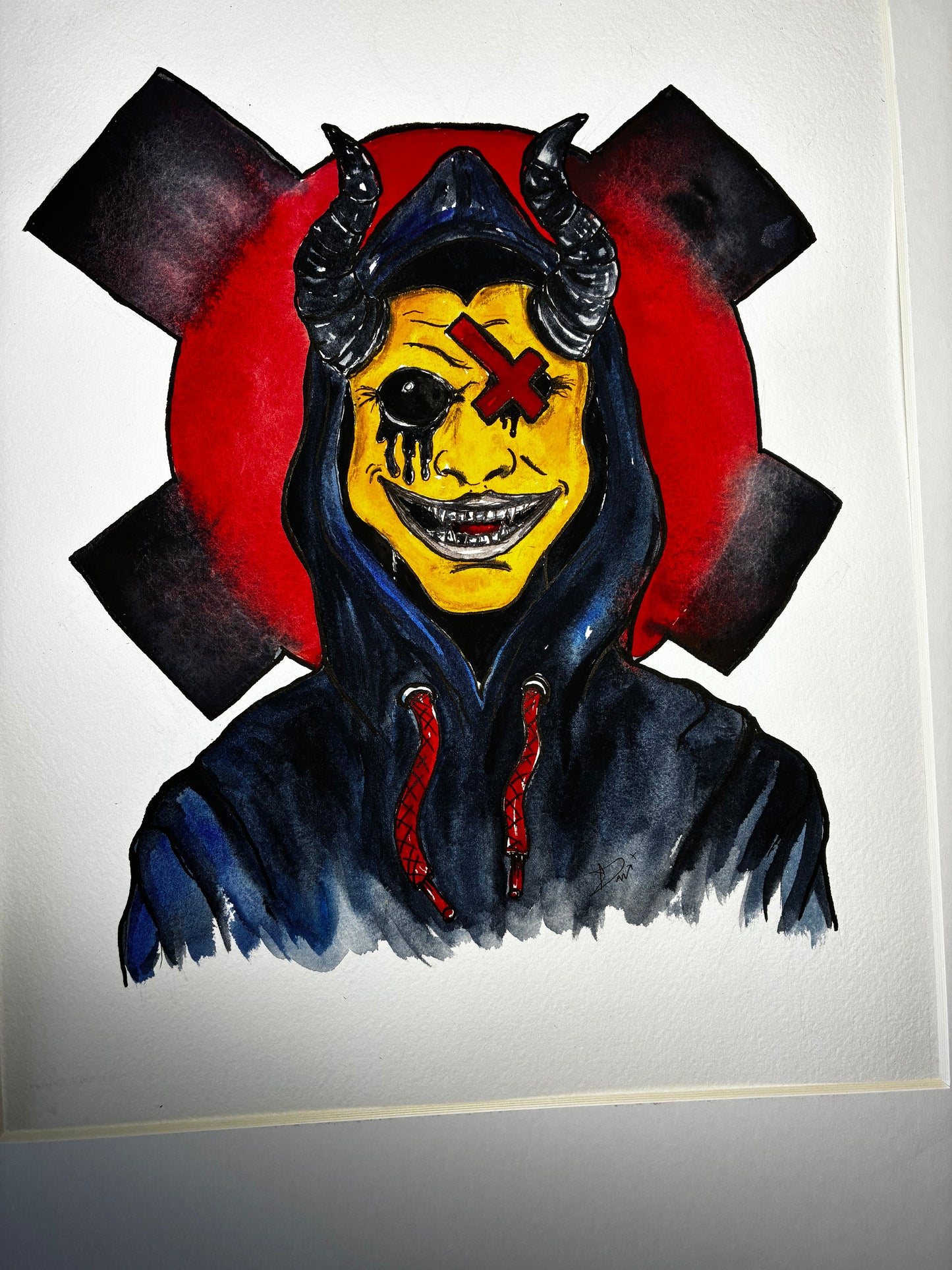 The Show Must Go On – Emotional Dark Surreal Watercolor – 11x14” - Urban Muse & Sultry Hues