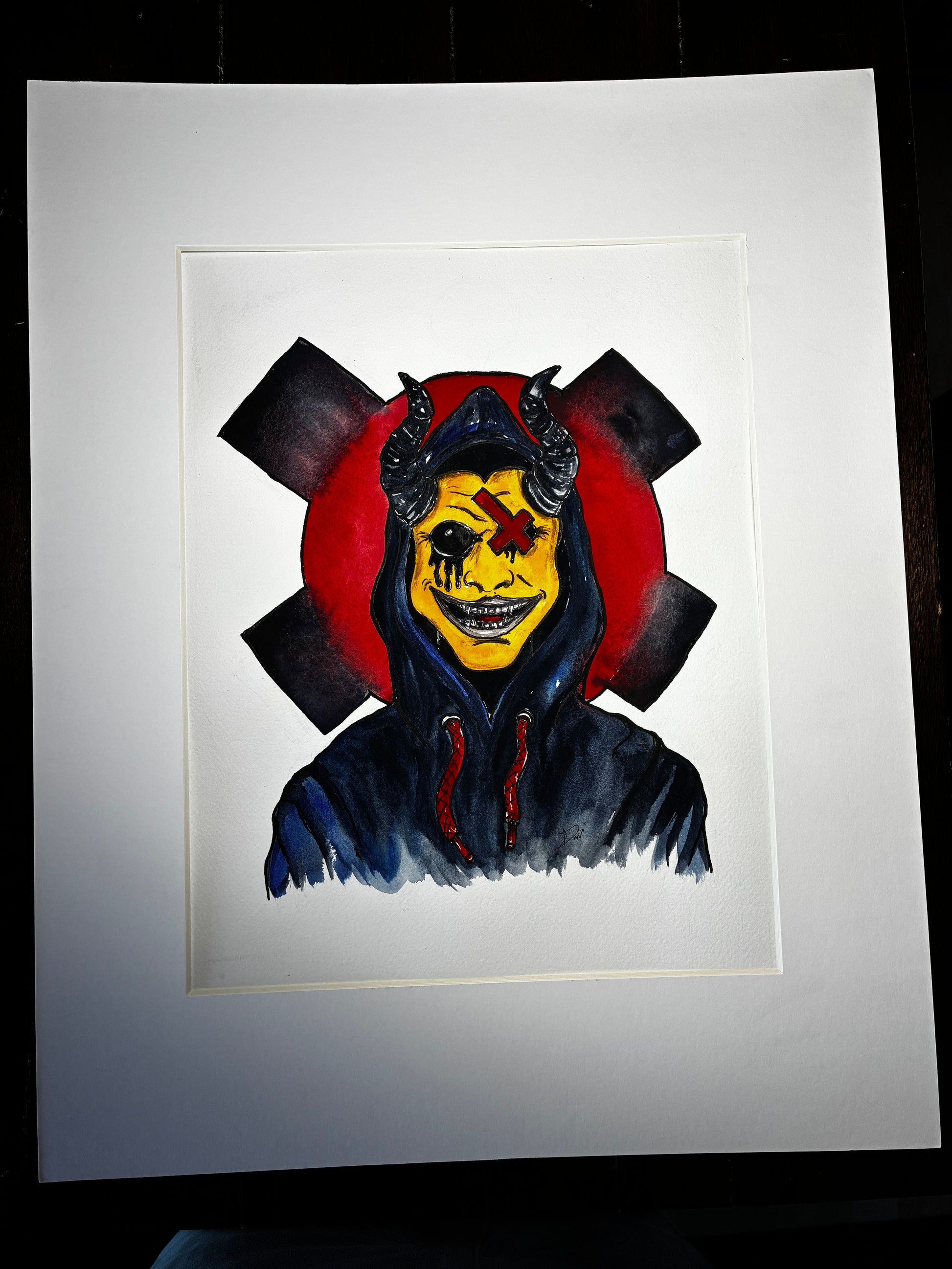 The Show Must Go On – Emotional Dark Surreal Watercolor – 11x14” - Urban Muse & Sultry Hues