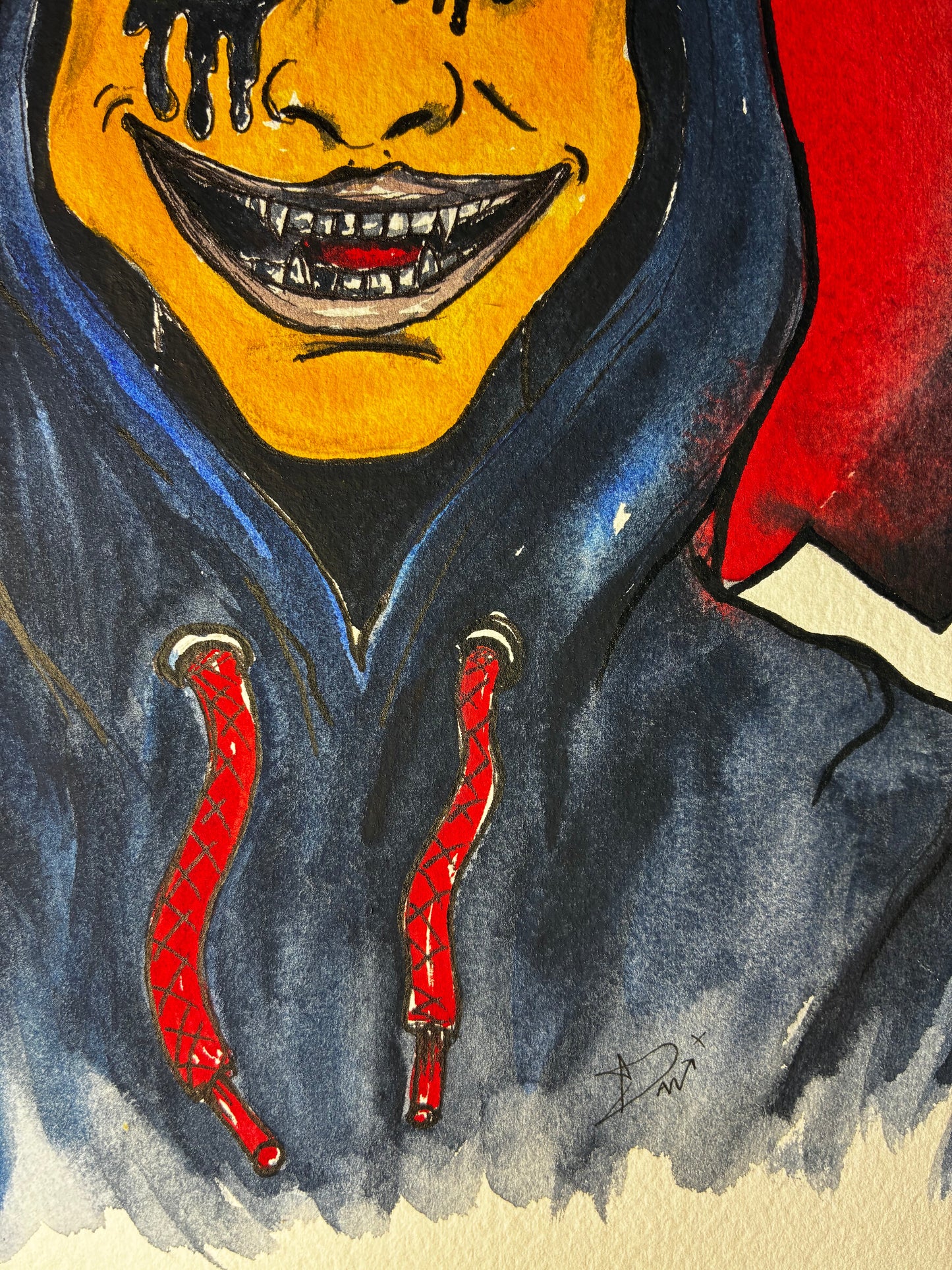 The Show Must Go On – Emotional Dark Surreal Watercolor – 11x14” - Urban Muse & Sultry Hues