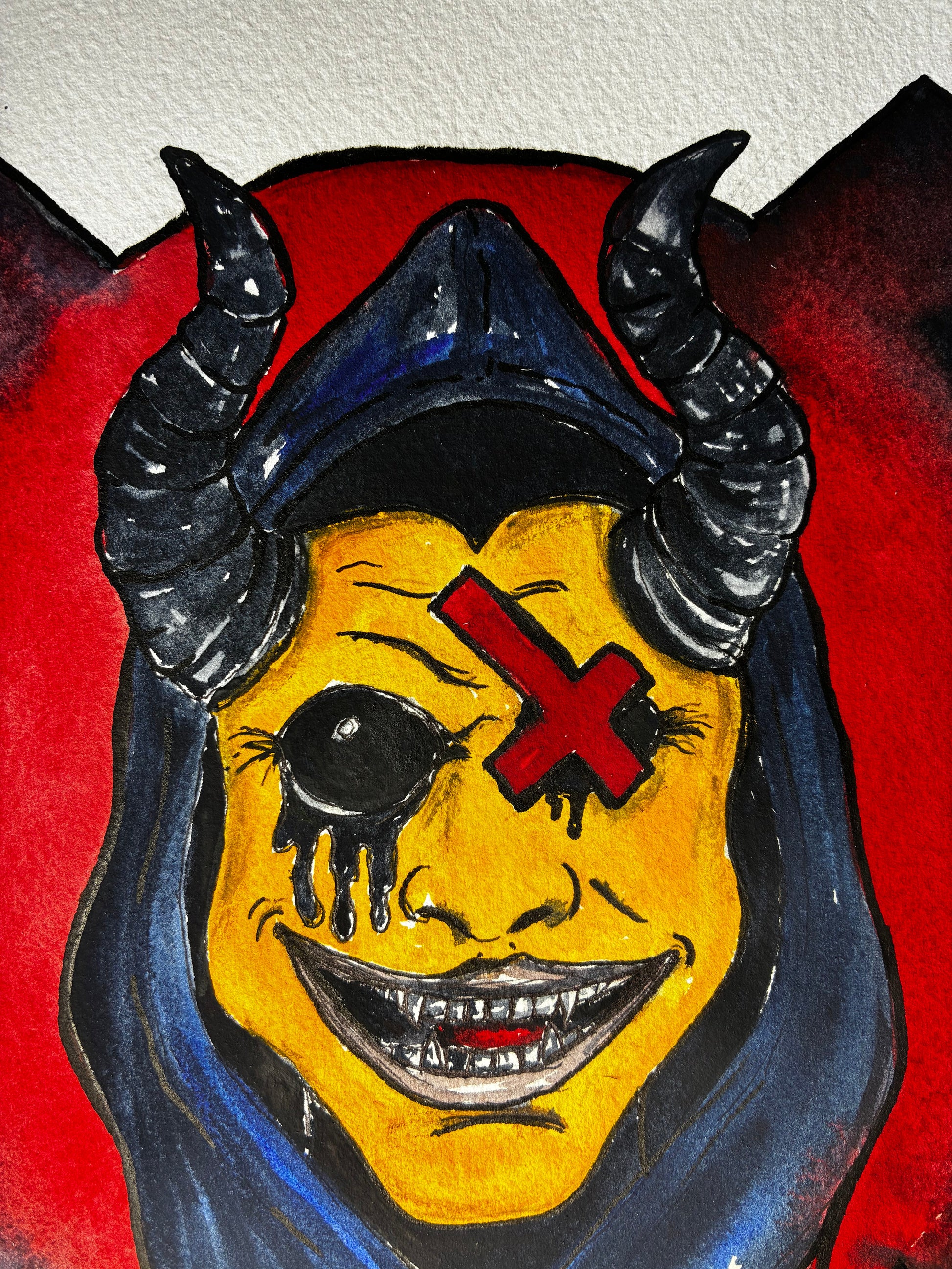 The Show Must Go On – Emotional Dark Surreal Watercolor – 11x14” - Urban Muse & Sultry Hues