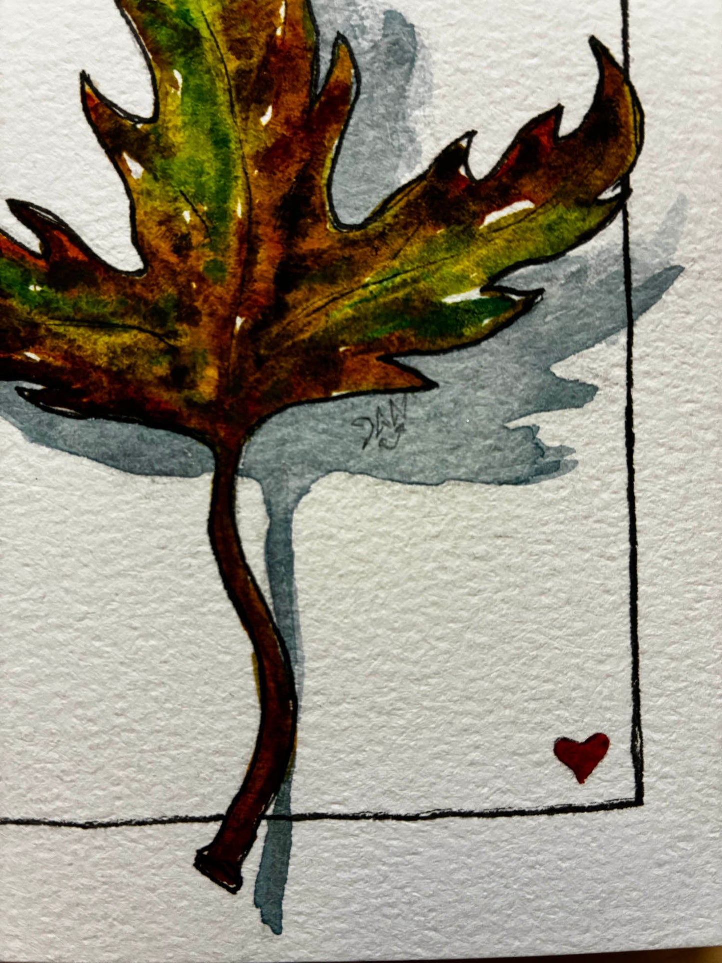 Vibrant Maple Leaf Watercolor Card – 4x6" - Urban Muse & Sultry Hues