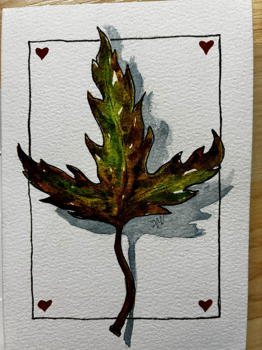 Vibrant Maple Leaf Watercolor Card – 4x6" - Urban Muse & Sultry Hues