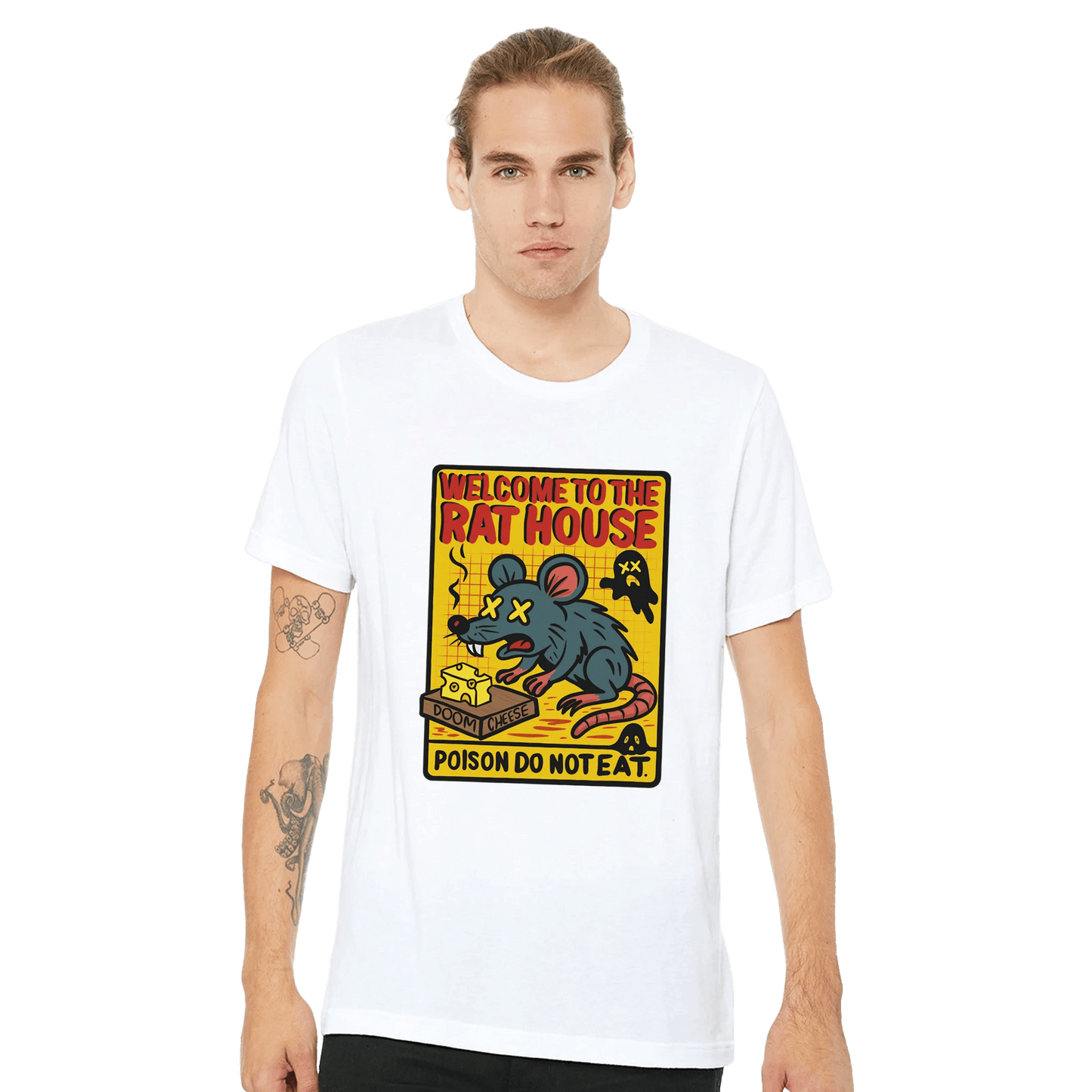 Welcome to the Rat House Doom Cheese Tee – Unisex Bella+Canvas 3001 - Urban Muse & Sultry Hues