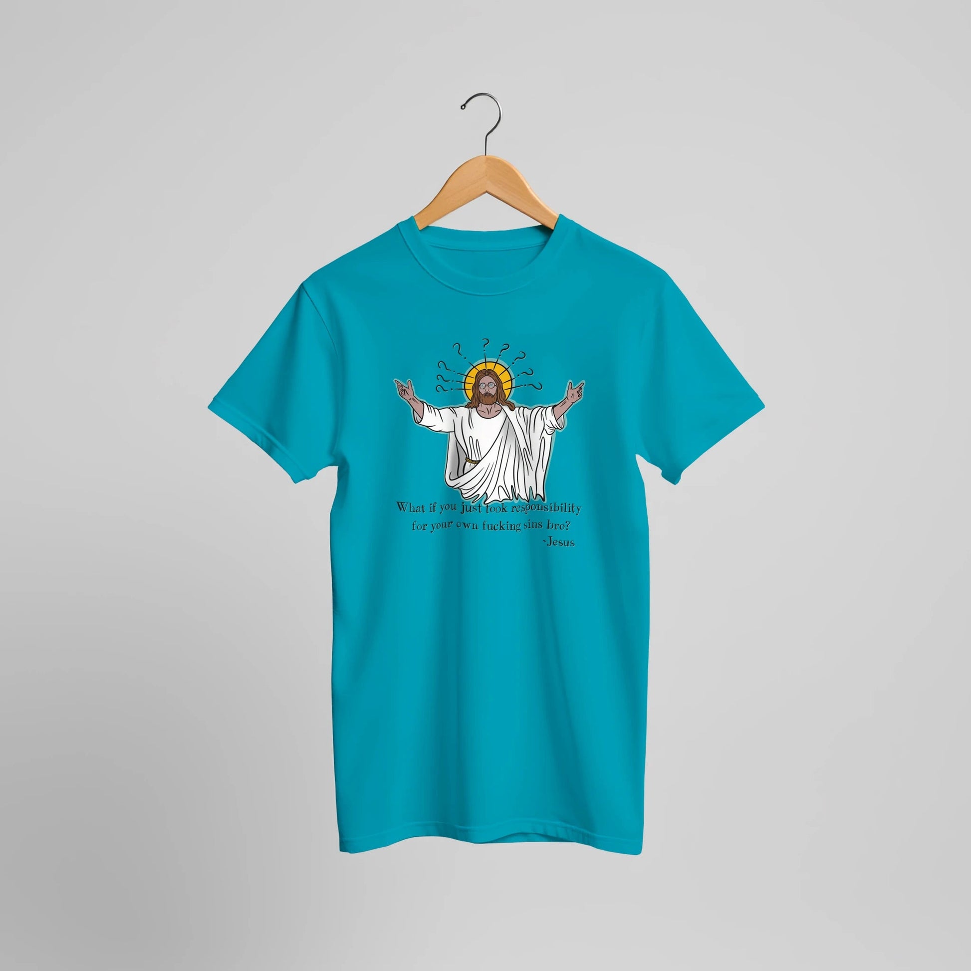 What If You Just Took Responsibility For Your Own Fucking Sins Bro? - Jesus Funny Meme Design Premium Unisex Crewneck T-shirt | Bella + Canvas 3001 - Urban Muse & Sultry Hues